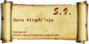 Sors Virgínia névjegykártya